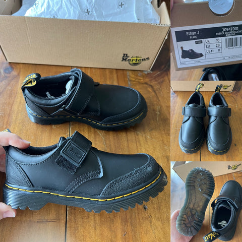 Doc Martens Ethan J black shoes Sz 10UK, 11US RRP $149.99 NIB