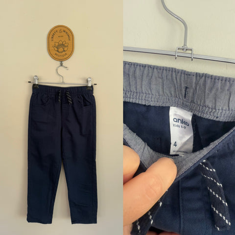 Anko navy pants Sz 4 as new worn once