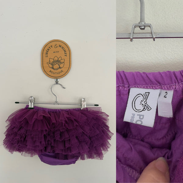 Pour Bebe purple tulle bloomers Sz 2 as new