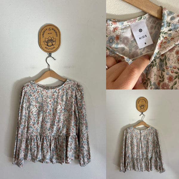 Target l/s floral blouse Sz 6 as new
