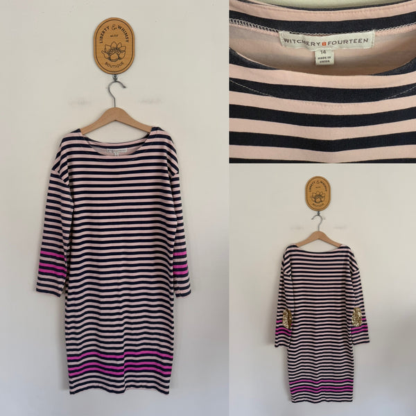 Witchery Kids stripe dress Sz 14 EUC/VGUC