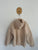 Country Road beige teddy bear hoodie with logo across shoulders Sz 10 EUC worn twice