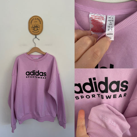 Adidas purple fleece jumper Sz 9-10 as new