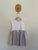 George white flutter dress Sz 3-4 NWD - pinprick in ruffle as pictured - this might close after first wash