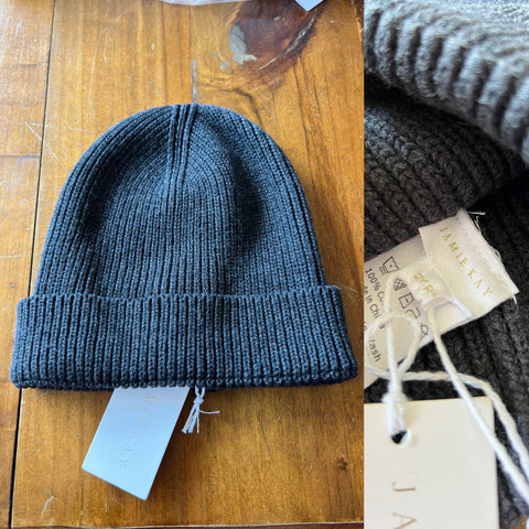 Jamie Kay charcoal ribbed beanie Sz 2 NWT