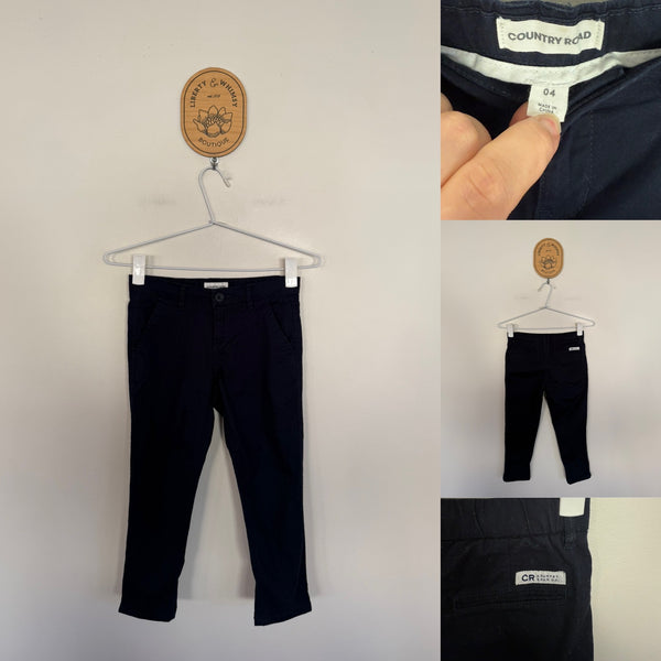 Country Road navy chinos Sz 4 EUC worn twice