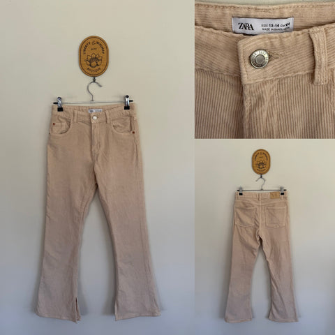 Zara beige corduroy pants Sz 13-14 as new