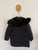 River Island black hooded puffer jacket Sz 7-8 as new/EUC