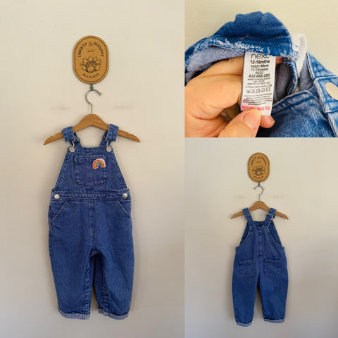 Next rainbow denim overalls Sz 1 EUC