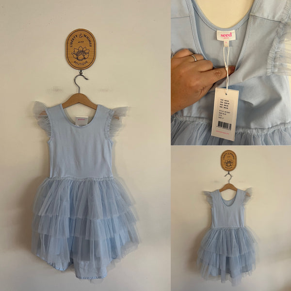 Seed baby blue tulle dress Sz 6 NWT