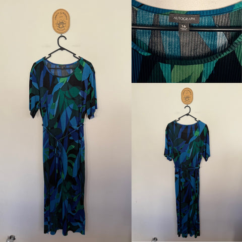 Autograph plisse print belated dress Sz 16 RRP $109.99 as new (washed)