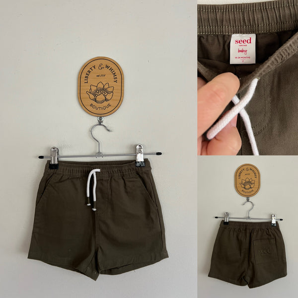 Seed khaki shorts Sz 18-24m NWOT