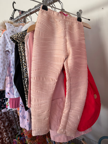 La Sienna pink ribbed leggings Sz 4 EEUC - no pilling