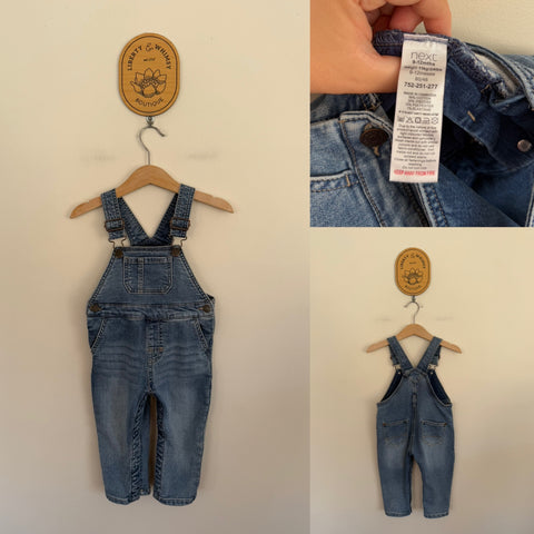 Next denim overalls Sz 9-12m EUC