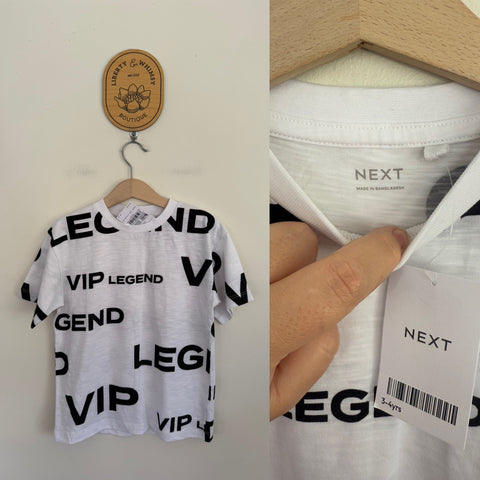 Next VIP legend T-shirt Sz 3-4 NWT