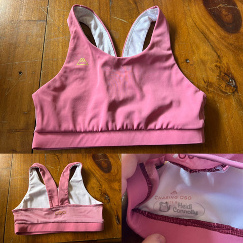 Chasing Oso pink crop top Sz 8 but very small, play only due to name stamp on inside