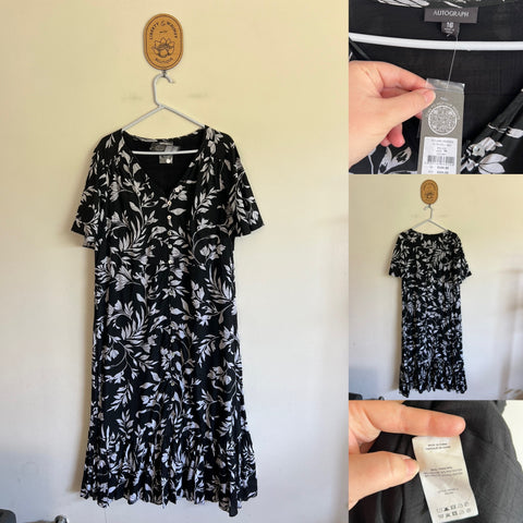 Autograph mo leaf frill midi dress Sz 16 RRP $104.99 but I paid an extra $20 to sew down the front so the buttons wouldn’t gape when wearing