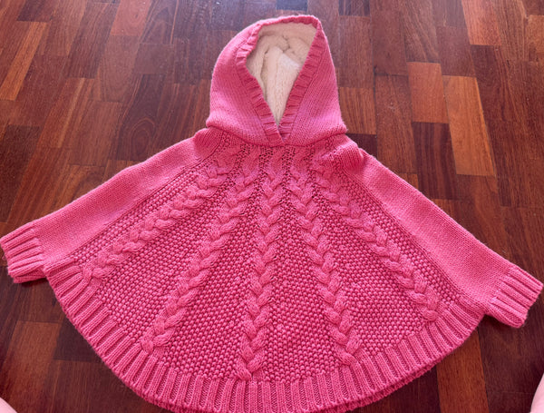 Jeanswest Jnr pink knit cape Sz 4 as new