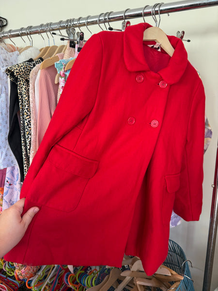 Fox & Finch red wool coat Sz 7 as new - looks mostly unworn