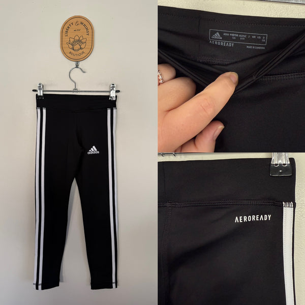 Adidas black aeroready 7/8 leggings Sz 8-9 (slim) NWOT