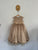 Handmade gold satin full skirt dress Sz 4-5 as new however see item description