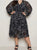 Sara black leaf print dress with inbuilt slip Sz 18 RRP $119.99 as new