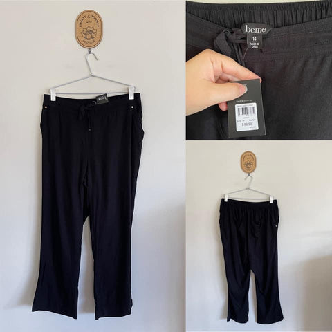 BeMe black linen pants Sz 14 RRP $89.99 NWT